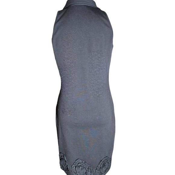 Samuel Dong Ruffle Neck Rosetta Detailed Sleeveless Dress size Medium - Picture 2 of 9